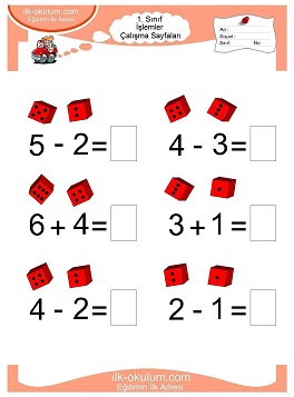 Çocuklar İçin toplam işlemi yaprak testleri 